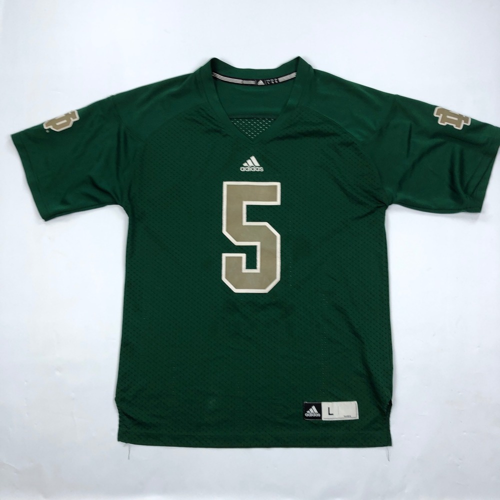 Adidas Notre Dame Fighting Irish Football Jersey Green Number 5 Mens Large L